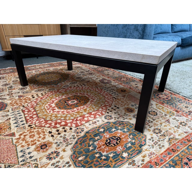 Contemporary Crate & Barrel Parsons Style Coffee Table For Sale - Image 3 of 12