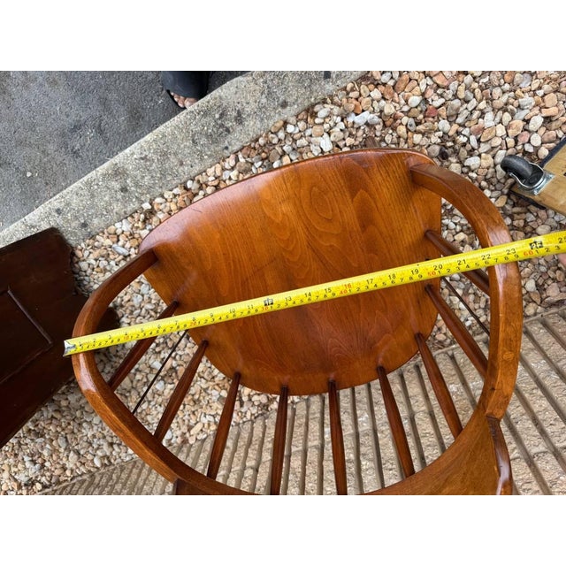 20th Century Barrel Spindle Back Oak Pub Captain's Chair by Boiling Chair Windsor style Bentwood chair, bow-back with a...