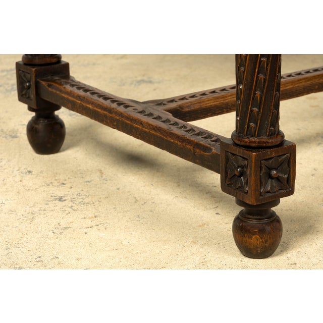 Late 19th Century French Gothic Revival Carved Oak Writing Desk For Sale - Image 17 of 18
