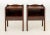 Pair of George III Style Mahogany Side Tables, each having faux two-handled removable tray top above and open shelf and...