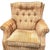 1970 Tuffted Velvet Gold Green Striped Swivel Arm Chair For Sale - Image 4 of 6