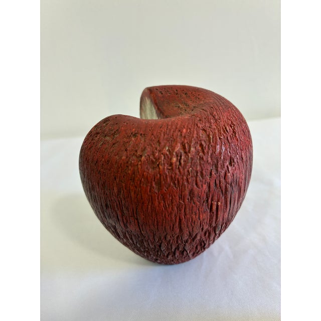 Wood Signed Chris Colby Carved Wood Apple Sculpture, Maine Folk Art For Sale - Image 7 of 10
