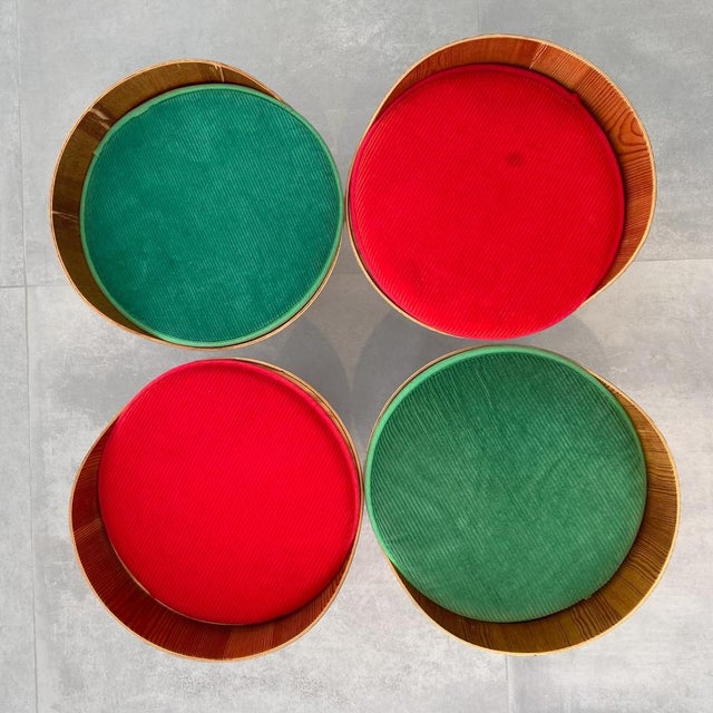 Swedish Modernist Pinewood Stools by Martin Åberg for Servex, 1960s, Set of 4 For Sale - Image 6 of 13