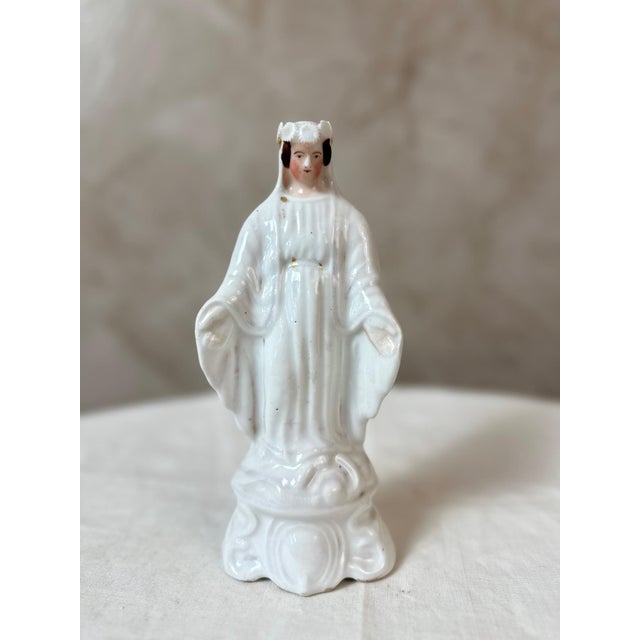 Porcelain Virgin Mary Statutte, 1890s For Sale - Image 12 of 12