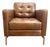 Revelation Mid-Century Modern Style Tufted Saddle Brown Leather Lounge Chair For Sale