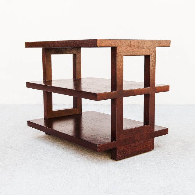 1940s Edward Wormley for Dunbar Model 4423 Tiered Mahogany Occasional Table For Sale - Image 14 of 15