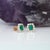 1ct Colombian Emerald Stud Earrings With Natural Diamond Accents: Solid 14k Gold, A Pair For Sale - Image 4 of 7