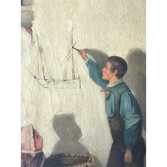 Traditional Late 1800's Oil on Canvas Painting For Sale - Image 3 of 8