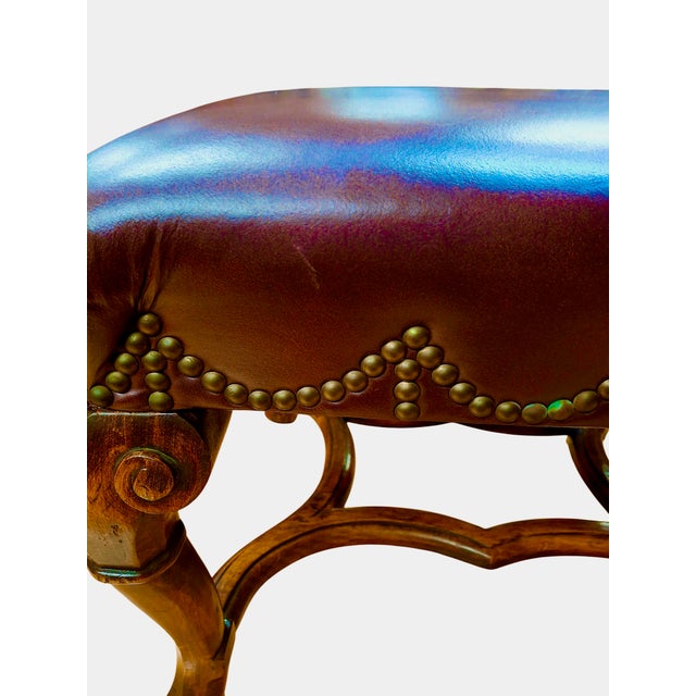 Pair of 20th-Century, Louis XIV-style Walnut Ottomans For Sale - Image 10 of 13