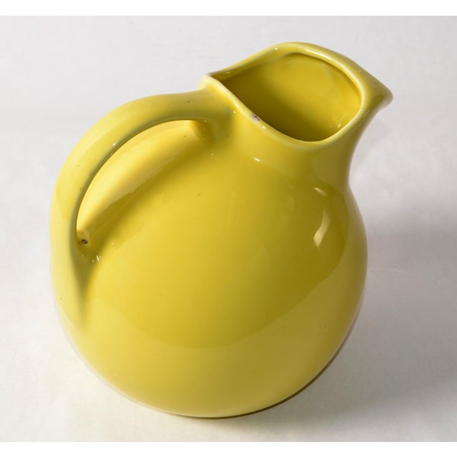 1940 Art Deco Hall California Yellow Art Deco Ball Glazed Pottery Stoneware Pitcher For Sale - Image 10 of 15
