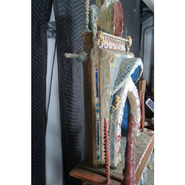 Plastic 1990s Ann Ruff Large Figural Tiered Folk Art Sculpture Altar Church Shrine Statue 91" For Sale - Image 7 of 18
