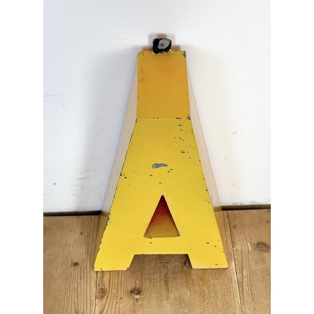 1960s Large Vintage Yellow Iron Facade Letter A, 1960s For Sale - Image 5 of 11