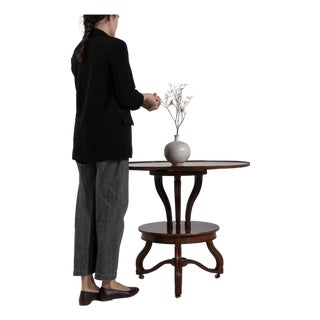 19th Century France Rich Mahogany Round Pedestal Center Table For Sale