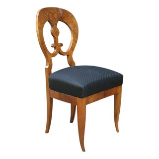 Biedermeier Period Burl Walnut Chair Austria circa 1820 For Sale