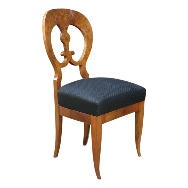 Biedermeier Period Burl Walnut Chair Austria circa 1820 For Sale
