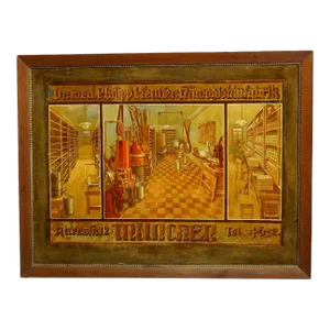 Antique Handpainted Advertising Poster for a Hemoglobin Fabrication in Munich