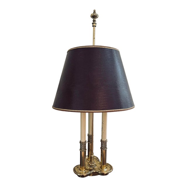 Vintage Brass Bouillotte Table Lamp by Stiffel For Sale