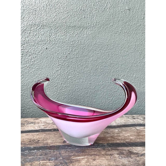 Vintage Italian Art Glass Bowl After Murano For Sale - Image 10 of 12
