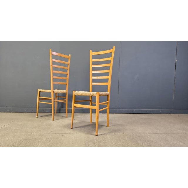 1970s Italian Beechwood Ladder Back Chairs, 1970s, Set of 6 For Sale - Image 5 of 14