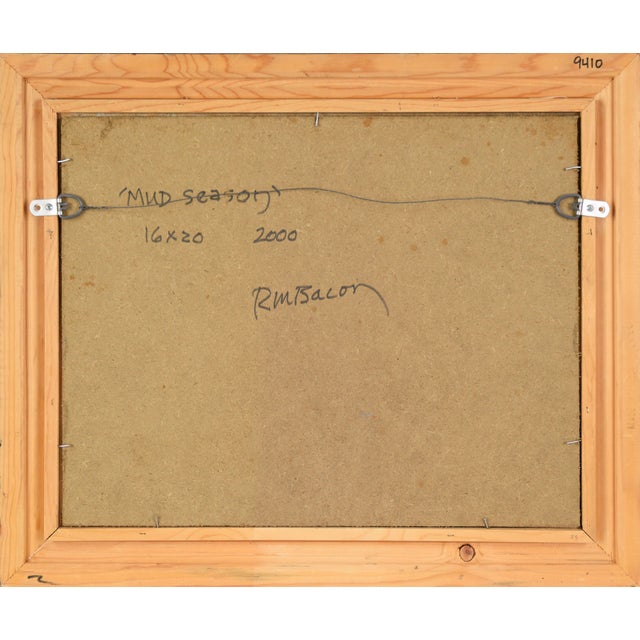 "Mud Season" - Original Oil on Masonite by Richard M Bacon For Sale In Monterey, CA - Image 6 of 6