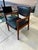 Vintage Alma Desk Co. Mid-Century Modern Walnut & Black Vinyl Armchair For Sale - Image 6 of 8