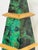 A four tiered wooden obelisk is painted with a green faux malachite. Gold base and gold painted dividers create visual...