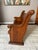 Antique Solid Mission Carved Oak Wood Church Pew Bench For Sale - Image 10 of 12