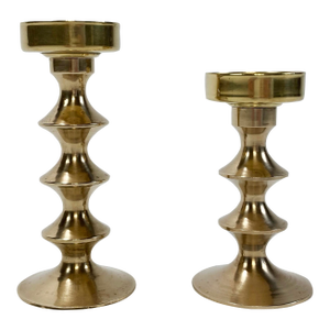 Late 20th Century Mid-Century Modern Brass Votive Candle Holders, a Pair