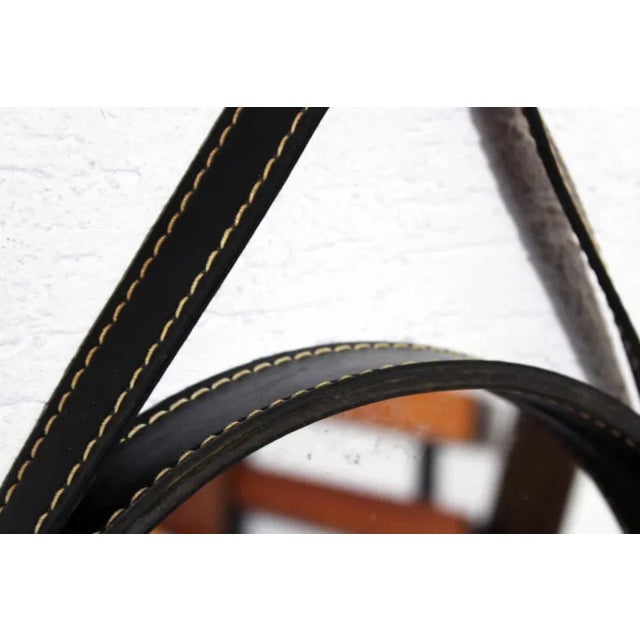 Mirror with Leather Frame, 1950s For Sale - Image 10 of 11