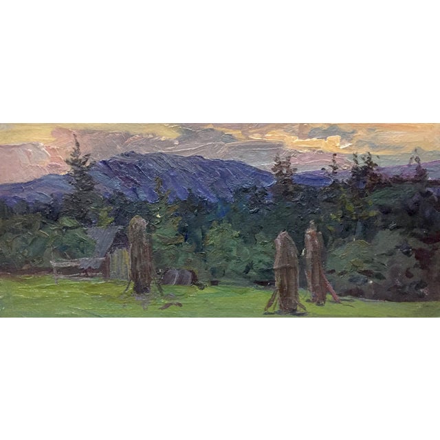 1980s Oil Painting Evening Landscape Fomin Anatoly Nikiforovich For Sale