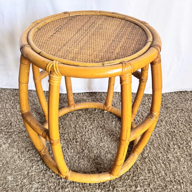 Boho Chic Boho Chic Circular Drum Stool/Side Table For Sale - Image 3 of 5
