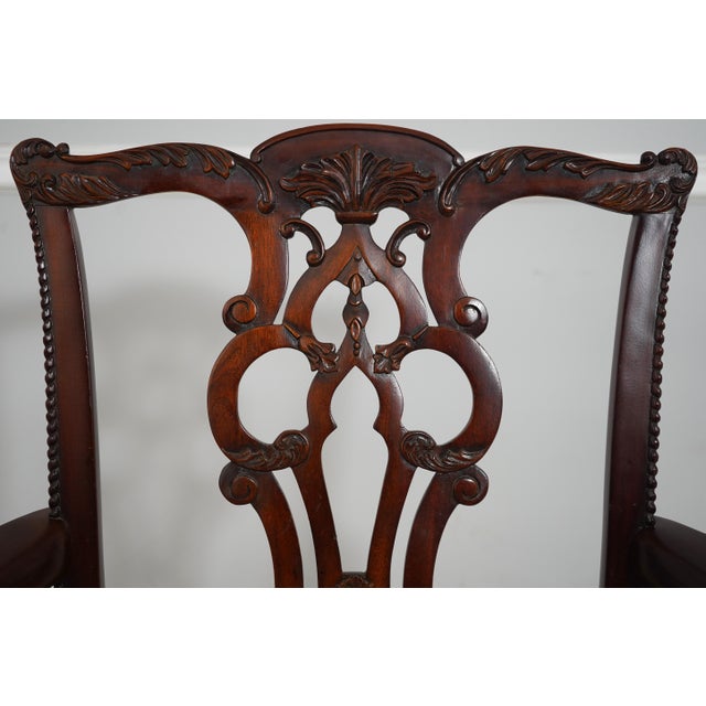 1990s Set of 8 Maitland Smith Mahogany Dining Chairs For Sale - Image 5 of 18