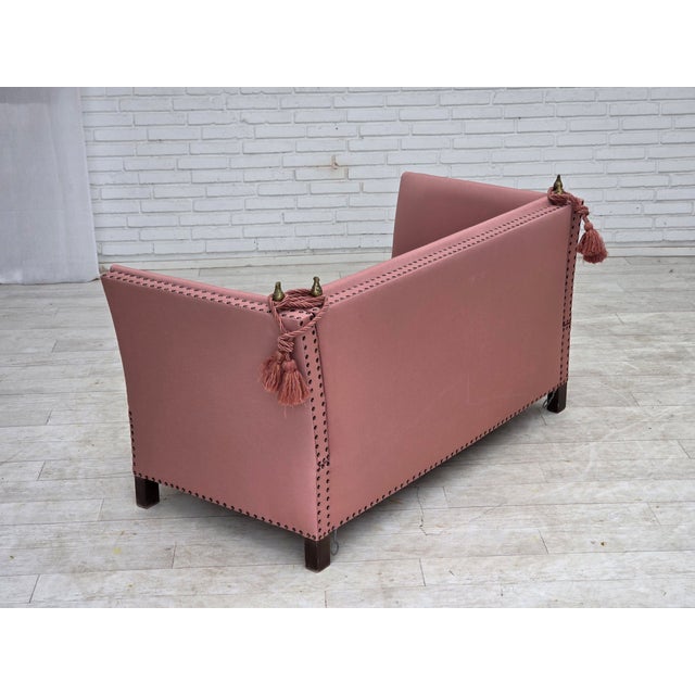 Danish Spanish Drop-Arm Two-Seater Sofa with Wool Upholstery, 1970s For Sale - Image 4 of 18