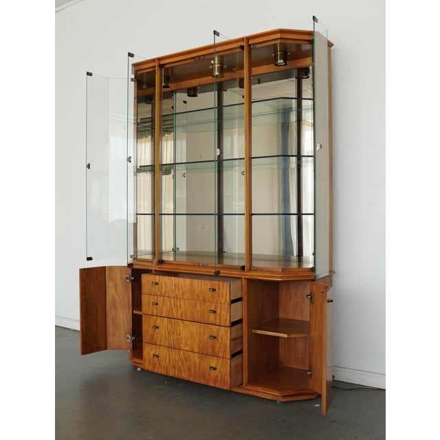 Drexel Vintage Drexel Formations Burl Wood Display Cabinet For Sale - Image 4 of 16