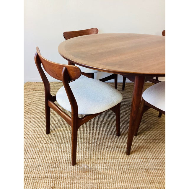 Vintage 1960s Danish Modern Dining Table & Chairs Set Mid Century Modern Style For Sale - Image 12 of 18