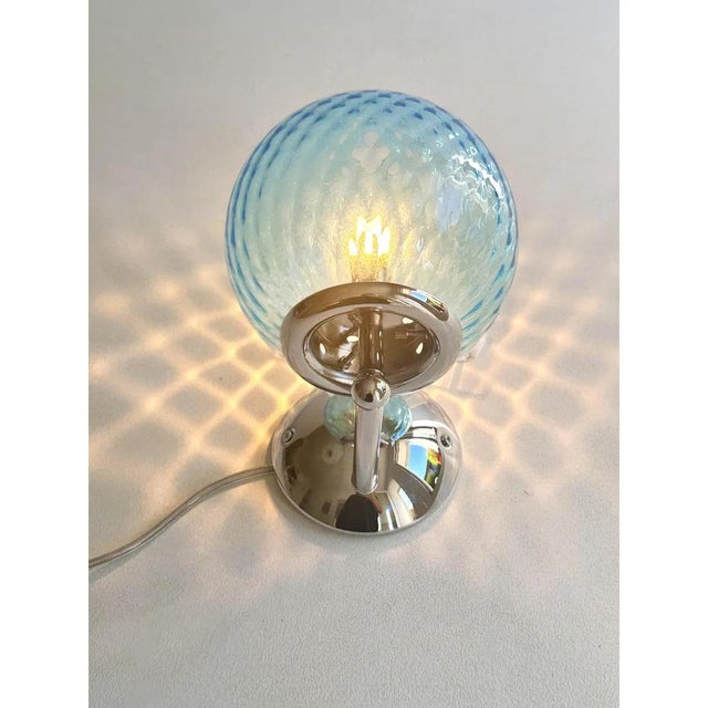 Sculptural Light-Blue Ballotton Murano Glass Wall Sconces by Simoeng, Set of 2 For Sale - Image 4 of 8