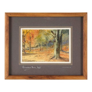Queensdown Warren, Kent - Autumn Forest Interior Landscape in Watercolor by L B H Cremer For Sale