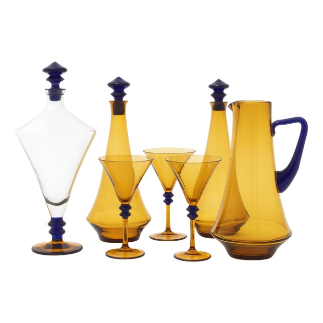 Vintage Glassware Set, 1970s, Set of 7 For Sale