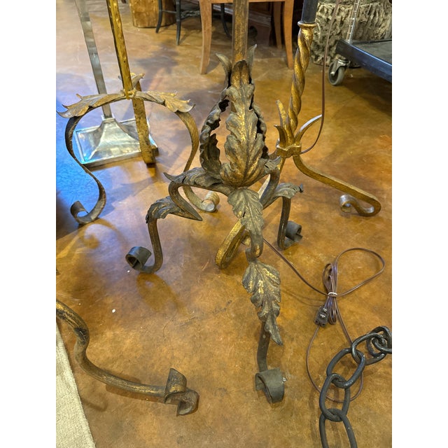 Spanish Gilt Floor Lamp For Sale - Image 4 of 4