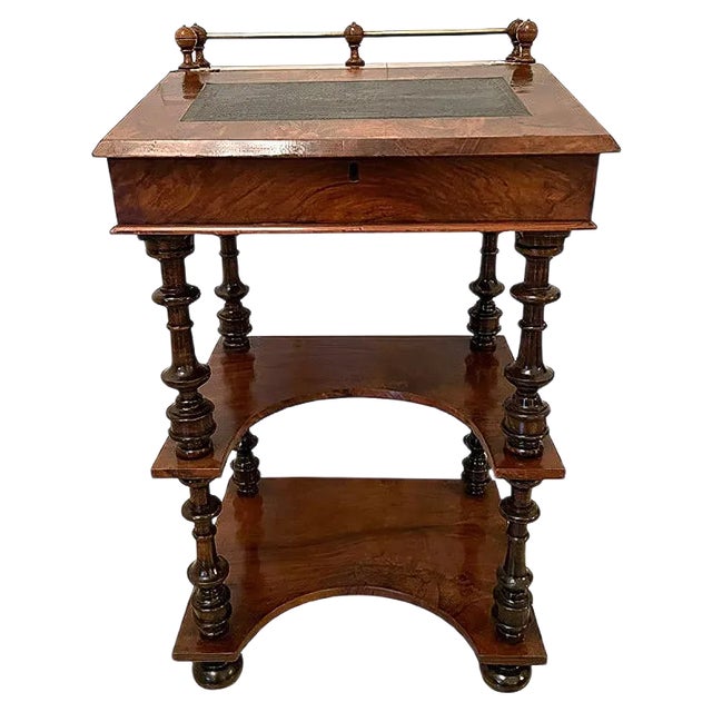 Victorian Antique Freestanding Walnut Ladies Davenport, 19th Century For Sale