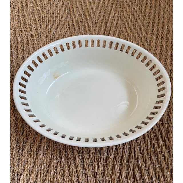Late 19th Century Creamware Wedgwood Reticulated Oval Basket With Underplate For Sale In Seattle - Image 6 of 8