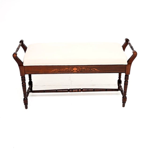 Antique English Victorian Bench, 1880s For Sale - Image 4 of 11