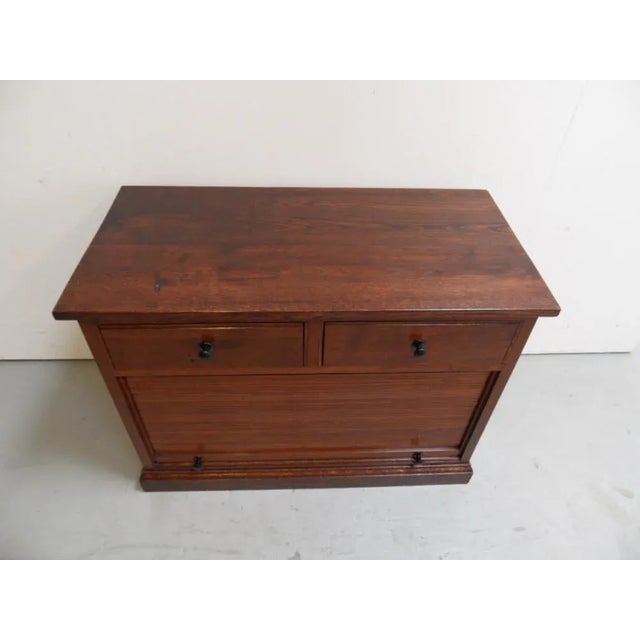 Vintage Dutch Oak Filing Cabinet with Roller Shutter, 1920s For Sale - Image 6 of 9