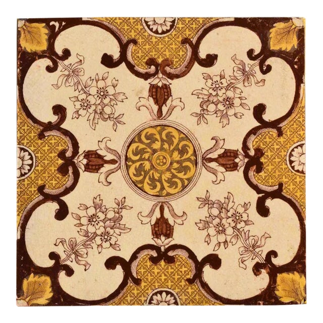 Minton Victorian Transfer-Printed Tile For Sale