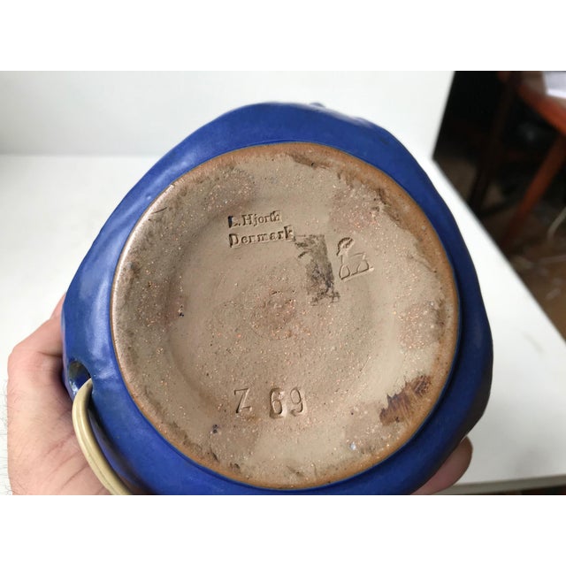 Spiky Blue Ceramic Table Lamp with Troll by Lauritz Hjorth, 1940s For Sale - Image 10 of 13