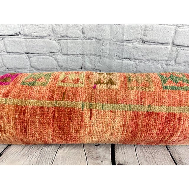 Turkish 12 x 46 Lumbar Rug Pillow Colorful Tradition Turkish Pillow Cushion Cover For Sale - Image 3 of 7