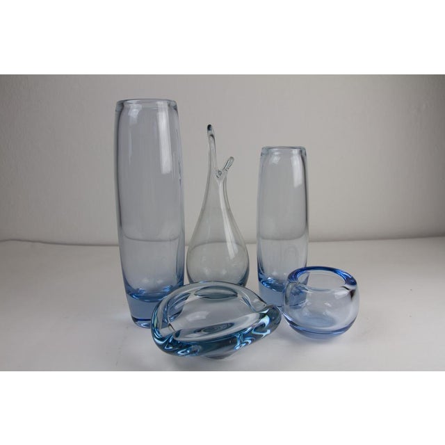 Vintage Danish Aqua Vases by Per Lütken for Holmegaard, 1960s, Set of 5 For Sale - Image 12 of 18