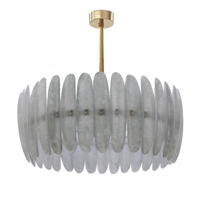 Metal Italian Murano Glass Suspension Lamp For Sale - Image 7 of 7