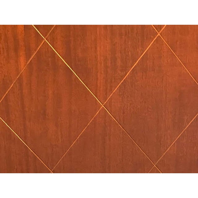 Pair of French MCM Brass Inlaid Mahogany and Ebony Side Cabinets For Sale - Image 4 of 7