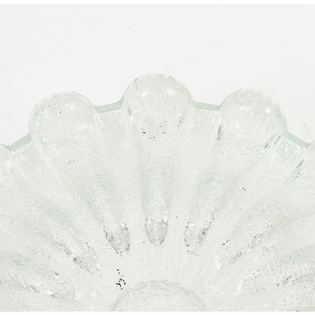 Metal Large Mid-Century Flower-Shaped Glass Flush Mount from Limburg, Germany, 1970s For Sale - Image 7 of 10